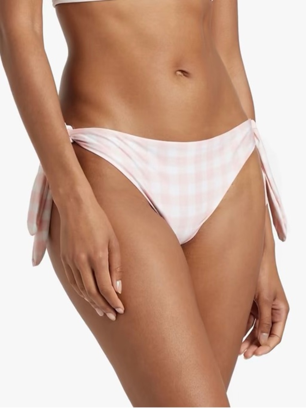 NWT Agua by Agua Bendita ‘Mila’ Gingham Low-Rise Bikini Briefs in Pastel Pink XL - Picture 3 of 14